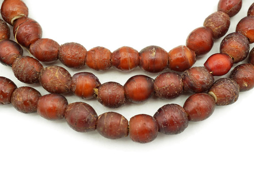 Ancient Red White Heart Rice Beads 8-10mm (2289C048) African