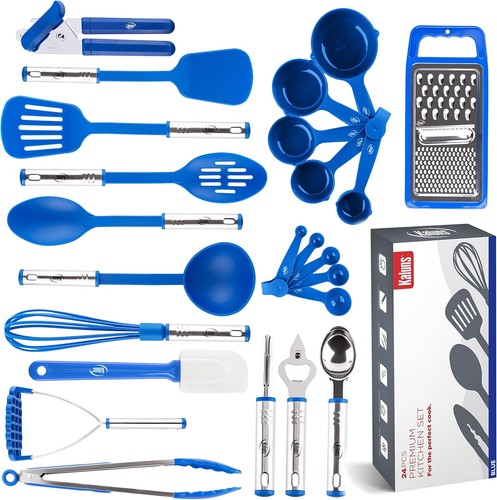 Kitchen Utensils Set, Cooking Utensil Set Gadgets, Pots and Pans Blue - Picture 1 of 7