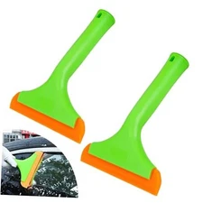  2PCS Silicone Squeegee, Small Squeegee for Car, Automotive Mini Window Green