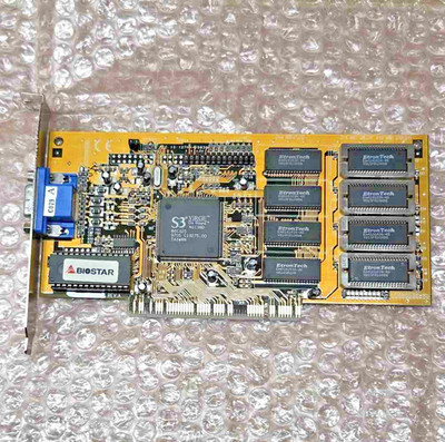 Tested 1997 Biostar 4MB SVGA PCI graphics card,  S3 Virge 86C325