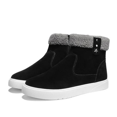 Side Zipper Winter Warm Outdoor Men Ankle Snow Boots High Top Walking Sneakers