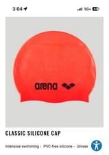Arena Classic Silicone PVC-free Swim Cap Unisex Floured-Black bright Orange 