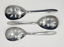 Vintage Imperial Slotted Serving Spoons Stainless Steel Lot Of 3