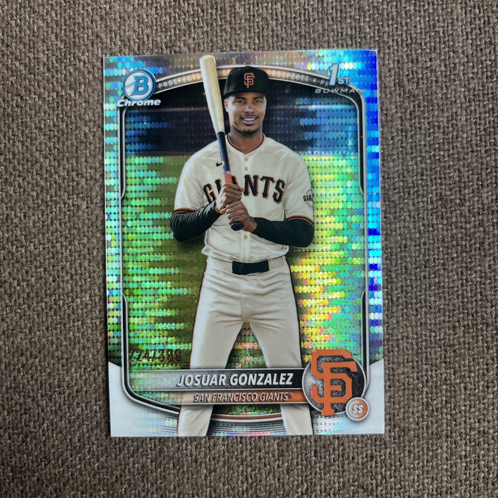 JOSUAR GONZALEZ 2025 BOWMAN CHROME 1ST PULSAR GIANTS #205 /399