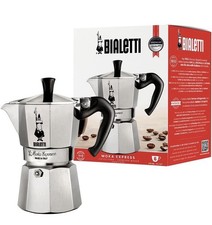 Bialetti Moka Express Iconic Italian Stovetop Espresso Maker Silver 6 Cups NEW