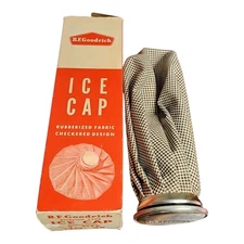Vintage 1950s B.F. Goodrich Ice Cap No. 38 Checkered 9" w/ Box Rubberized Fabric