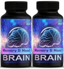 ( 2 Pack ) Brain Memory and Mood Support Supplement Pills Advanced Formula