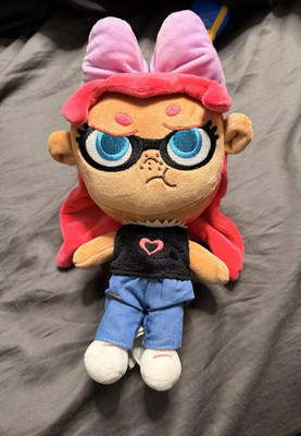 10 inch Dodo Shinzing plush MINISO Pink Hair Purple Bow Black Shirt Blue Pants