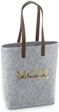 Filztasche mit Namen bedruckt | Damen Shopper Handtasche Einkaufstasche