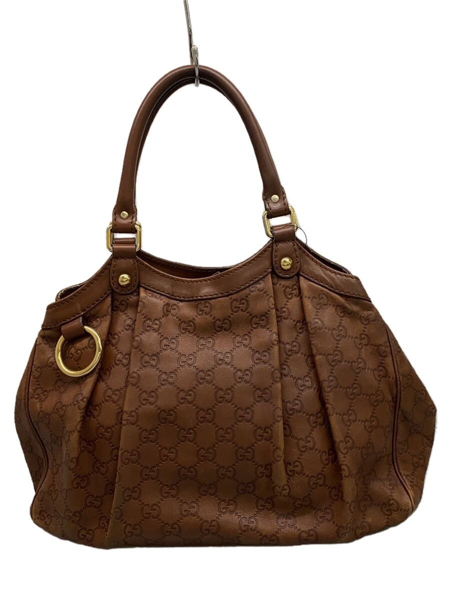 Gucci Sukey Shima Leather Shoulder Bag in GG Canvas