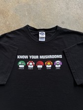 2008 Nintendo  Know Your Mushrooms  T Shirt Adult XL Super Mario Video Game