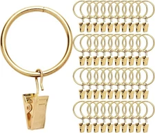 40 Pack Rings Curtain Clips Rustproof Metal Window Drapery Clip Vintage Heavy...
