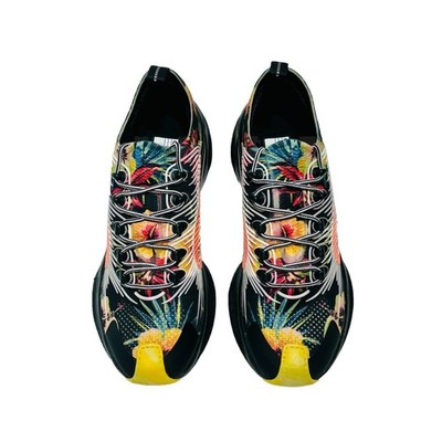 Gucci Run 9.5/ US 10 Knit Low Top Sneakers Black Floral Print Shoes NIB $920 Gucci Run 9.5/ US 10 Knit Low Top Sneakers Black Floral  main image 3