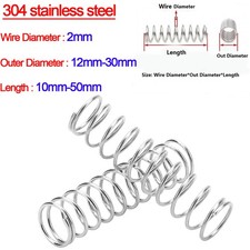Compression Spring 2mm Wire Diameter 10mm-50mm Length & 12mm-30mm Outre Diameter