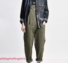 Retro Men's Japanese Style Overalls Bib Overalls Pants Loose Suspenders Trousers