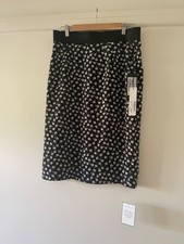 Dolce&Gabbana EUR 48 UWT black & white floral polka dot midi skirt