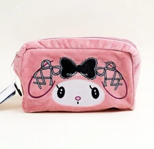 Sanrio My Melody Midnight Melokuro Plush Makeup Pouch 10"x7" Japan