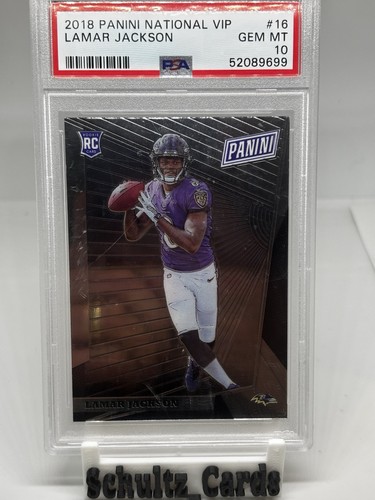 2018 PANINI NATIONAL VIP #16 LAMAR JACKSON ROOKIE RC PSA 10