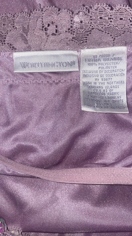 Camiseta sin mangas Y2k 90s para mujer babydoll coqueta kawaii cami púrpura con cuentas de encaje talla XL Foto 3 de 4