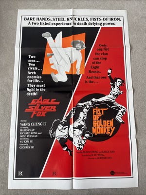 Eagle Vs Silver Fox & Fist Of Golden Monkey (1983) Original US One Sheet Poster