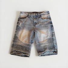 Southpole Shorts Denim Boys Size 16 Blue Distressed Youth Retro Jeans