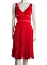 Valentino Red V Neck Dress IT 38