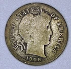 1906 D Barber Dime 90% Silver Denver Mint Liberty Head USA Coin