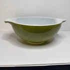 Vintage Pyrex Verde Green Olive Green #444 Mixing Bowl 4Qt with Handles