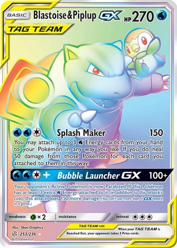 Blastoise & Piplup GX 253/236 Sm-Cosmic Eclipse
