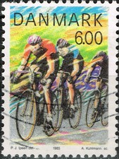 ركوب الدراجات — Danmark Bicycle Race Cycling stamp 1985