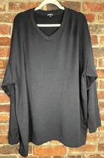 Bleusalt Womens Shirt Black Size 3 Large Top Oversized V-Neck