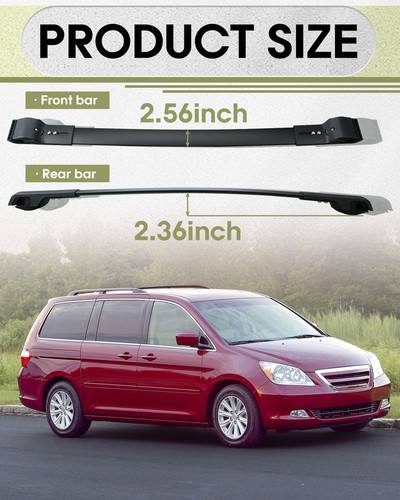 Barra transversal de aluminio negra apta para portaequipajes de techo Honda Odyssey 2005-2010 - Imagen 3 de 21