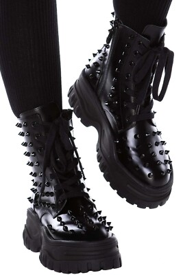 Killstar Gothic Goth Punk Combat Boots Stiefel - Empire Spikes Nieten