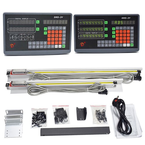 2/3Axis DRO Display Digital Readout+5µm Linear Glass Scale Kit for Mill Lathe UK - 第 1/74 張圖片