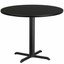 dyersburg 42 round black laminate table top w/30 high x-base
