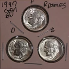 1947 P D S  Roosevelt Dimes GEM BU ! LUSTER!  US  47617 (3 COINS)