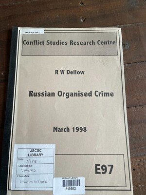 Russian Organised Crime PB R W Dellow (Conflict Studies)