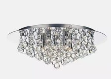 Dazzling Pluto 3 Light Modern Crystal Dropper Ceiling Light Polished Chrome