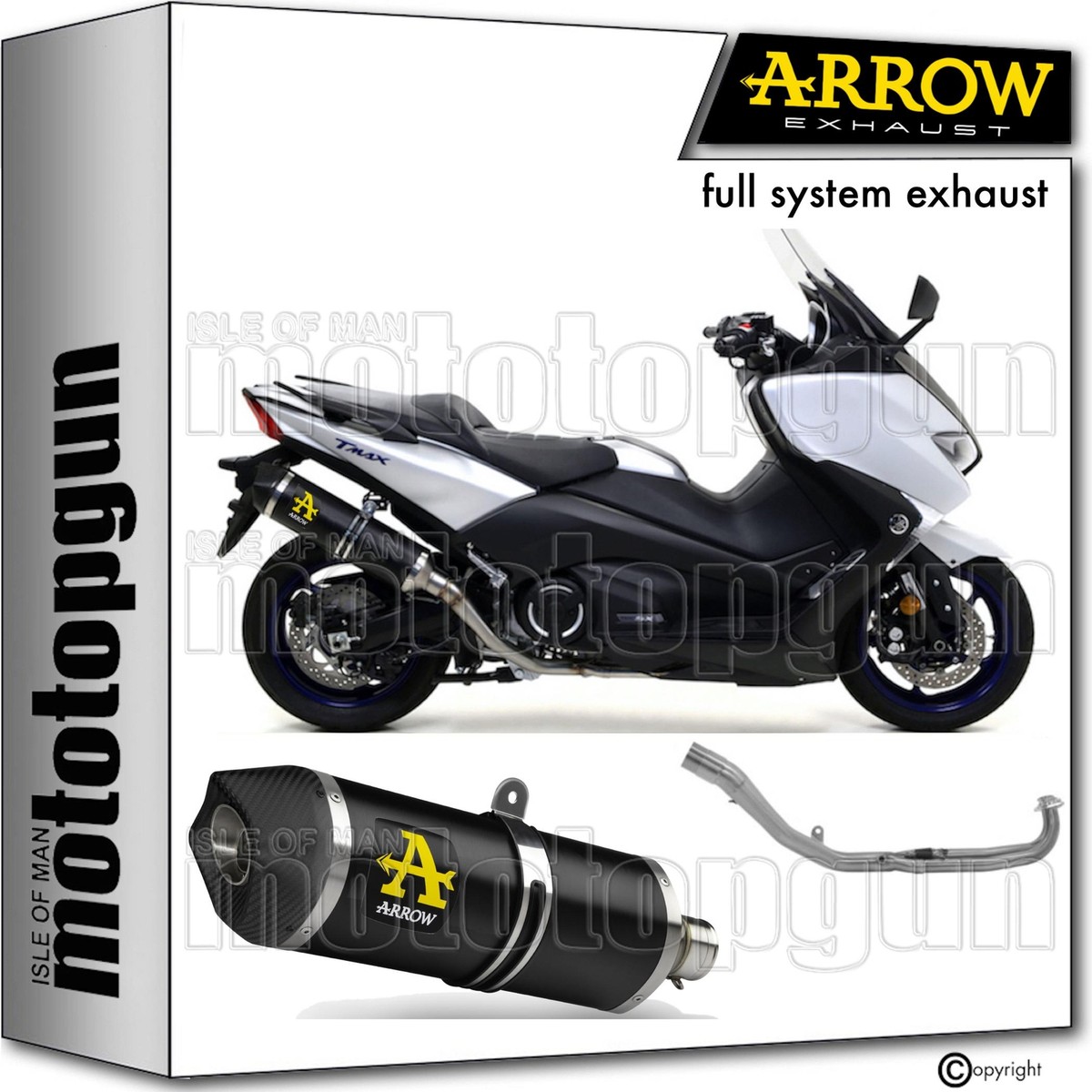 Full system exhaust black c race-tech arrow yamaha tmax t-max 530