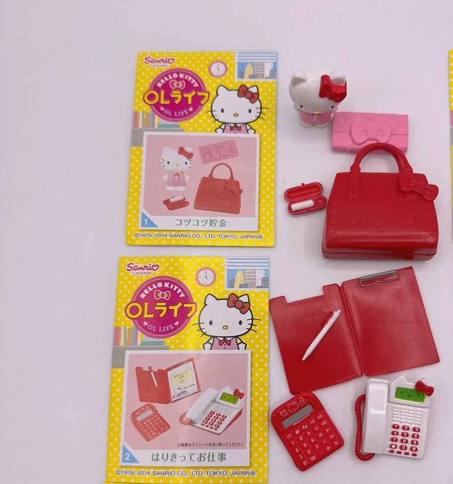 Re-ment Miniature Sanrio Hello Kitty OL Life Trading Figure Set - All 8 Types - Image 2 of 4