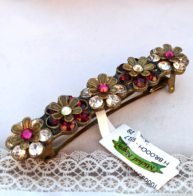 NWT Swarovski Flower Hair tie High Quality Swarovski Cobalt Blue Floral Crystal Hair Clips  main image 4