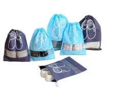 8-Pack Travel Shoe Bag Set – Dustproof Drawstring Pouches for Luggage & Closet