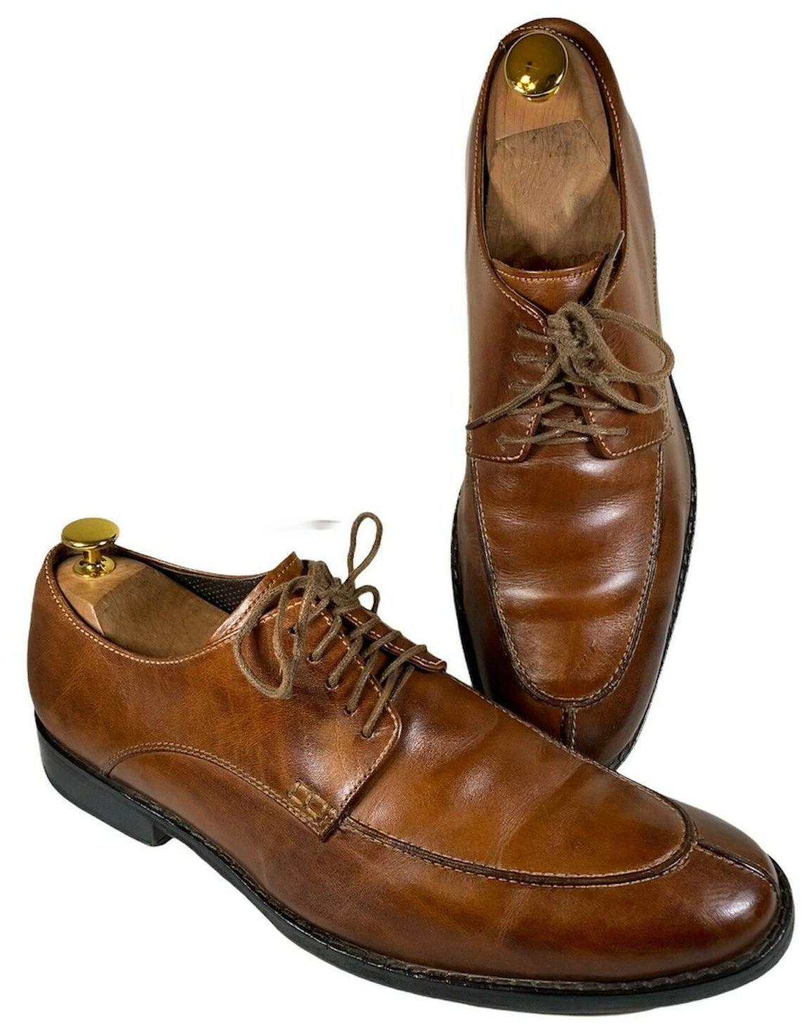 NIKE Scarpe eleganti Oxford COLE HAAN taglia 10 M da uomo in pelle marrone punta spaccata