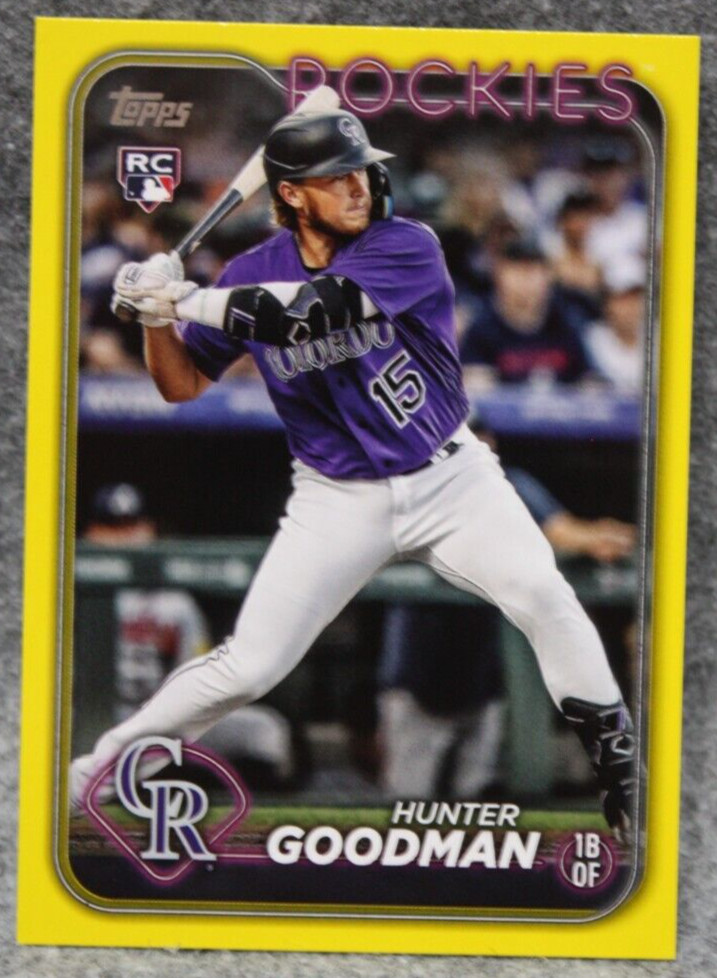 2024 Topps Series 2 Hunter Goodman RC Yellow Parallel #432 Rockies