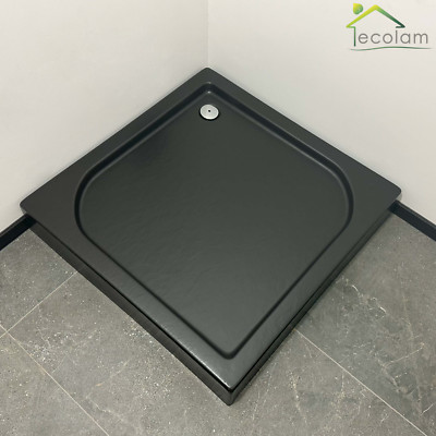 Duschwanne Duschtasse Dusche 80x80 90x90 x 16 schwarz black Stein Effekt Siphon