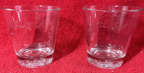 2 Crown Royal Black Crystal Low Ball Whiskey Glasses Rocks Etched - Picture 1 of 7