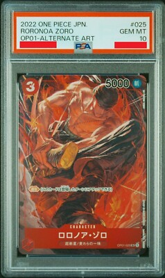 ONE PIECE Card - PSA 10 Roronoa Zoro OP01-025 SR Alt Art Romance 