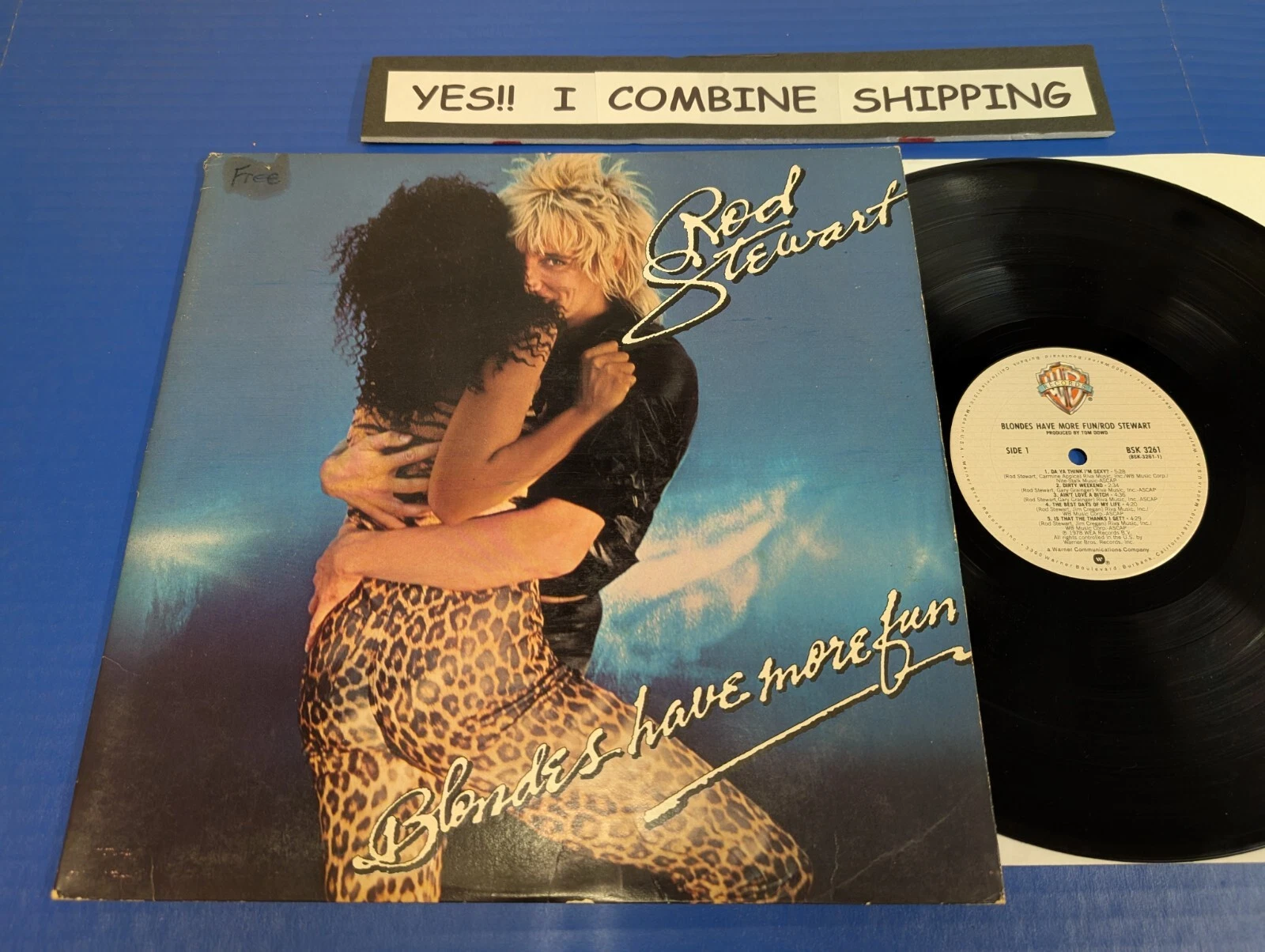 Rod Stewart - Blondes Have More Fun - 1978 Rock LP Gatefold Cover VG VINYL