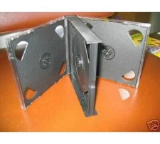 2 PCS 23MM MULTI-6 SIX-DISC CD / DVD JEWEL CASE CASES with BLACK TRAY,  PSC90