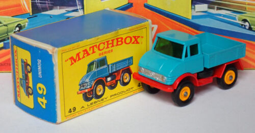 Matchbox 49b Unimog Very Near Mint in Good Box BPW - Afbeelding 1 van 6